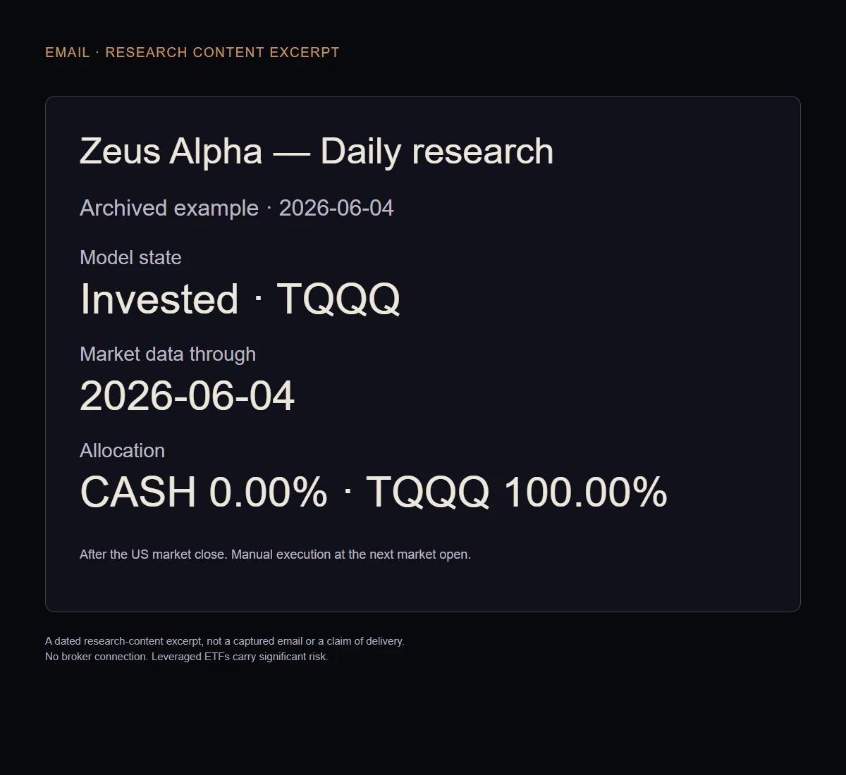 A Zeus research email